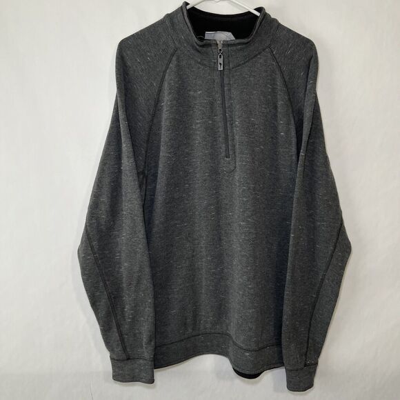 Tommy Bahama Reversible 1/4 Zip Pullover Sweater Mens Size XL Gray Embroidered - Picture 1 of 11